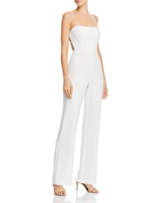 aidan mattox white jumpsuit