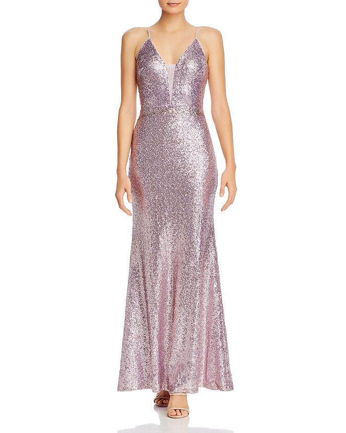 Aqua Fluted Sequin Gown - 100% Exclusive In Lavender