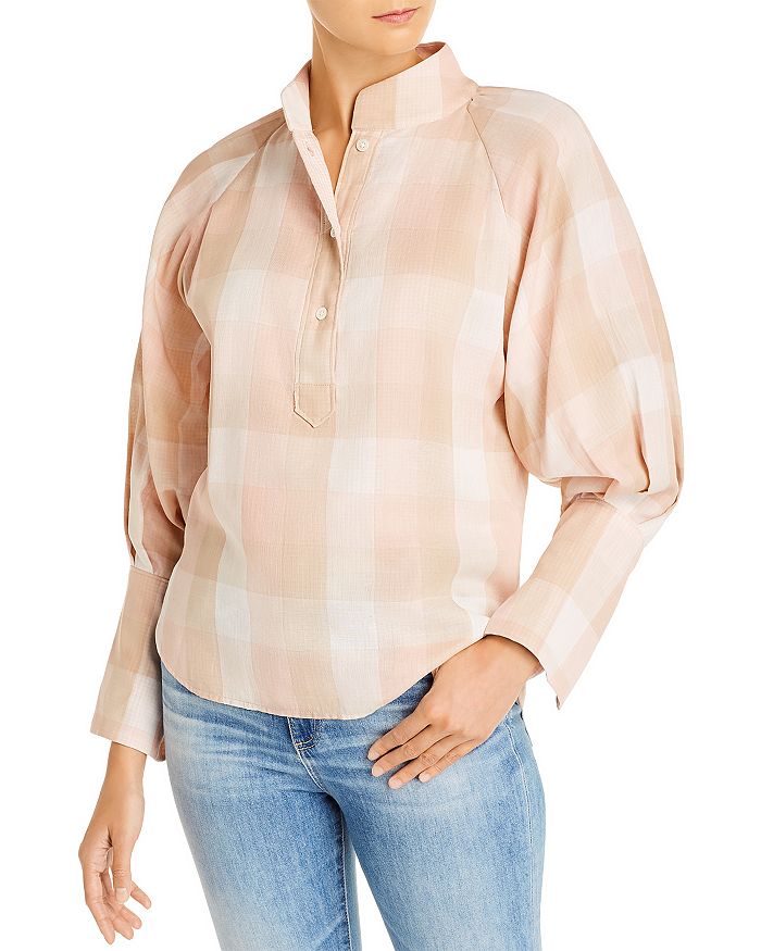 Joie Dia Plaid Shirt In Shell Pink