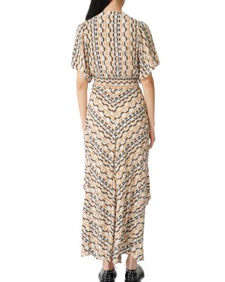 Maje Chain Print V-Neck Maxi Dress | Bloomingdale's Women
