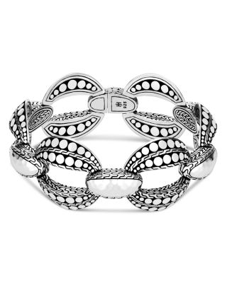 JOHN HARDY - Sterling Silver Hammered Dotted Large Link Bracelet