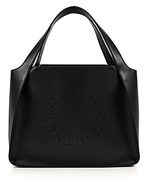 Stella Mccartney Circle Logo Tote In Black/gold