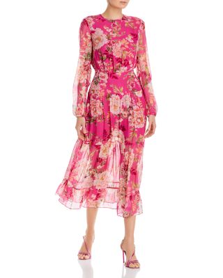 fuchsia silk dress