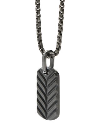 Men's Chevron Tag in Black Titanium, 27mm