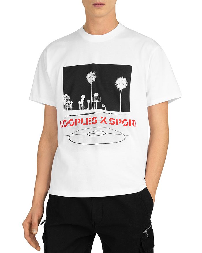 THE KOOPLES COTTON BASKETBALL GRAPHIC TEE,HTSC20004S