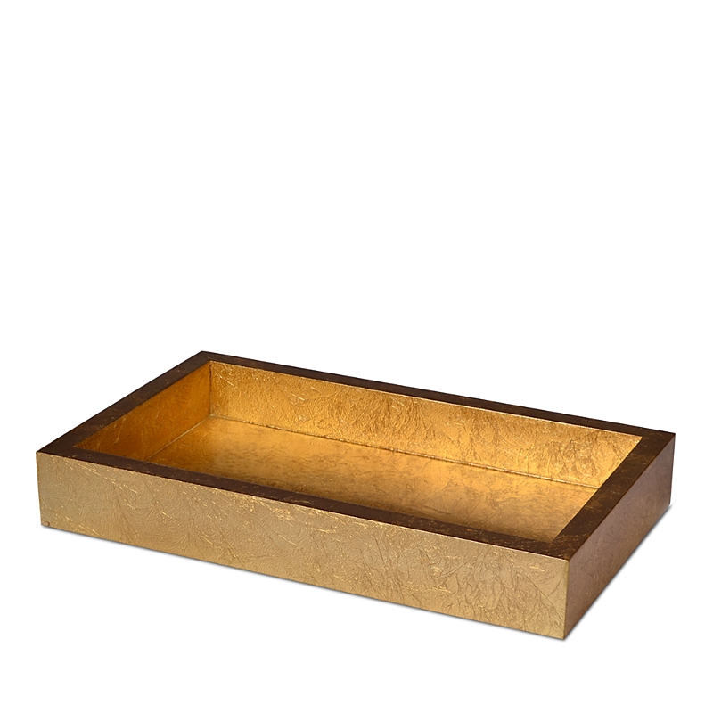 Mike And Ally Eos Gold Leaf Vanity Tray In Gold