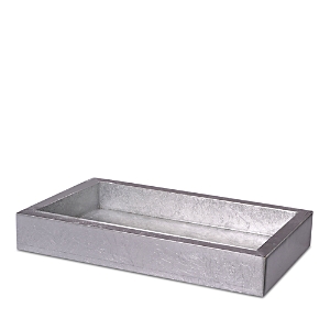 Mike And Ally Eos Gold Leaf Vanity Tray In Silver