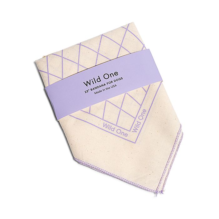 Wild One Printed Cotton Pet Bandana In Lilac