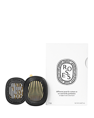 diptyque Roses Car Fragrance Diffuser and Refill Insert Set 0.07 oz.