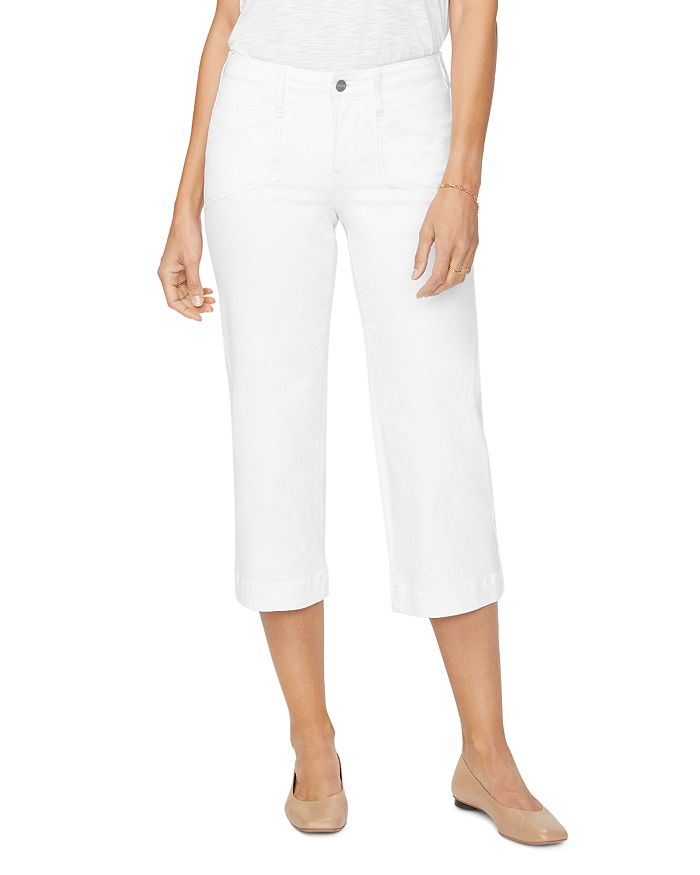 NYDJ Utility Capri Wide-Leg Jeans in Optic White | Bloomingdale's