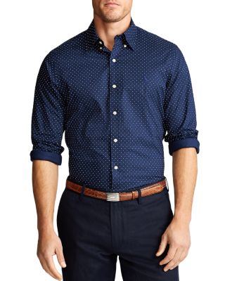 ralph lauren navy blue slim fit poplin shirt