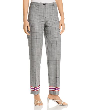 Armani Striped Hem Plaid Pants | Bloomingdale's