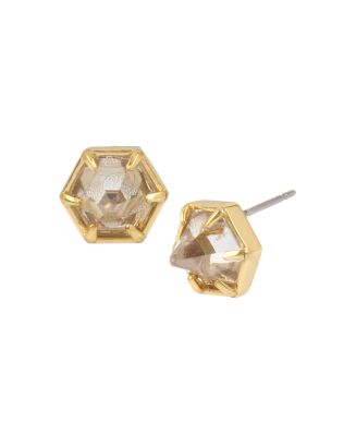 ALLSAINTS Gold-Tone Crystal Hexagon Stud Earrings | Bloomingdale's
