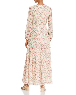 bloom on ivory floral print maxi dress