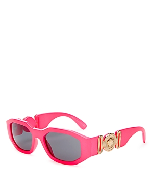Versace Unisex Square Sunglasses, 53mm In Pink/gray