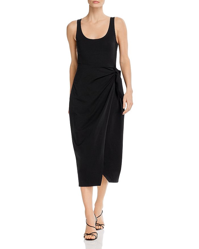 FRENCH CONNECTION ZENA TIE-SIDE MIDI DRESS,71NGV