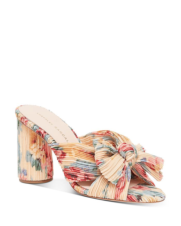 Loeffler Randall Women's Penny Pleated Mhigh-heel Slide Sandals In Butter Multi