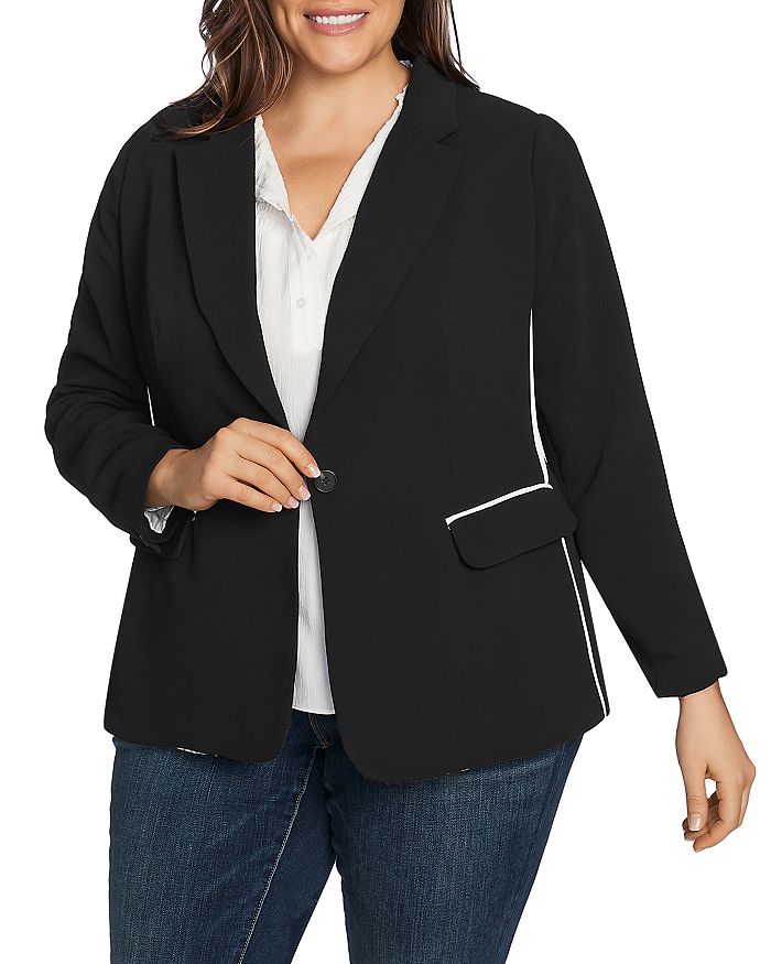 1.STATE PLUS CREPE CONTRAST PIPED BLAZER,8220500