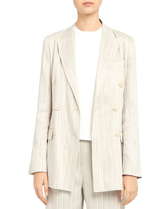Theory double clearance breasted linen blazer
