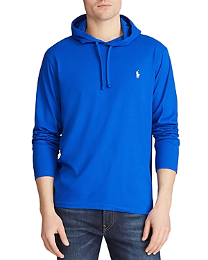 Polo Ralph Lauren Cotton Jersey Long Sleeve Hooded T-shirt In Royal Blue