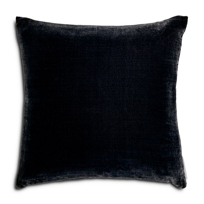 Aviva Stanoff Silk Velvet Knife Edge Decorative Pillow, 20 X 20 In Charcoal
