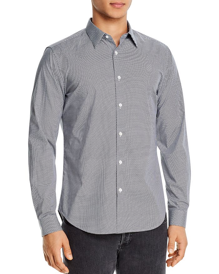 Theory Sylvian Cotton Stretch Printed Regular Fit Button-Down Shirt ...
