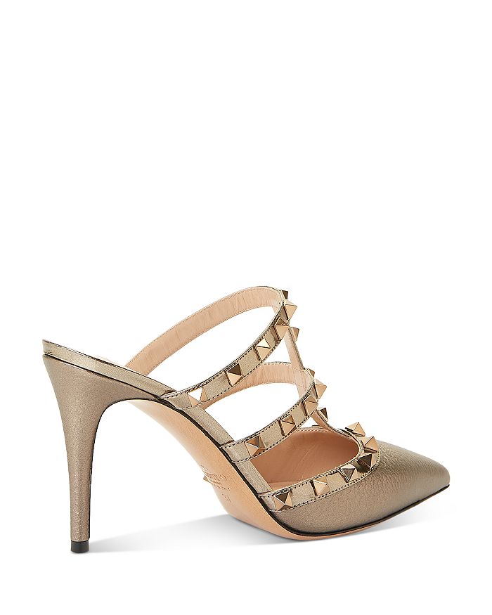Valentino Garavani Women's Studded High-heel Mule Pumps In Gold Bronze | ModeSens