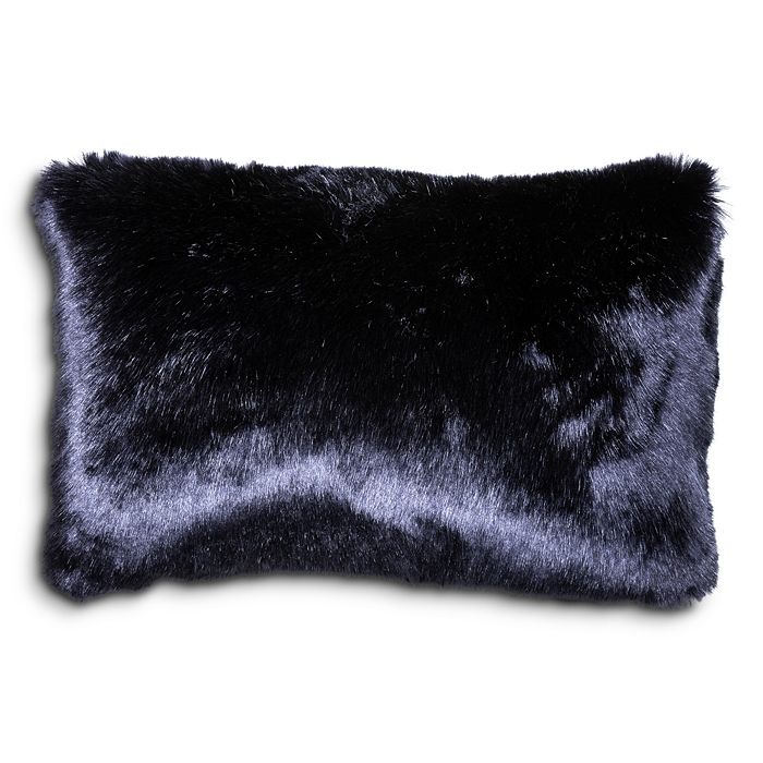 Aviva Stanoff Navy Bark Faux Fur Pillow, 12 X 18