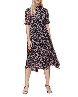 whistles floral panelled satin dress