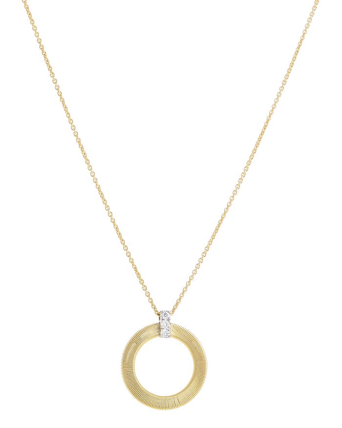 Shop Marco Bicego 18k White & Yellow Gold Masai Diamond Circle Pendant Necklace, 16.5l In White/gold