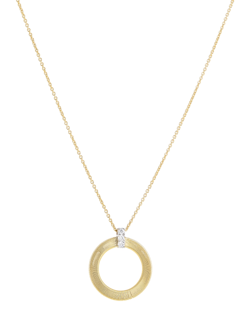 Marco Bicego 18k White & Yellow Gold Masai Diamond Circle Pendant Necklace, 16.5l In White/gold
