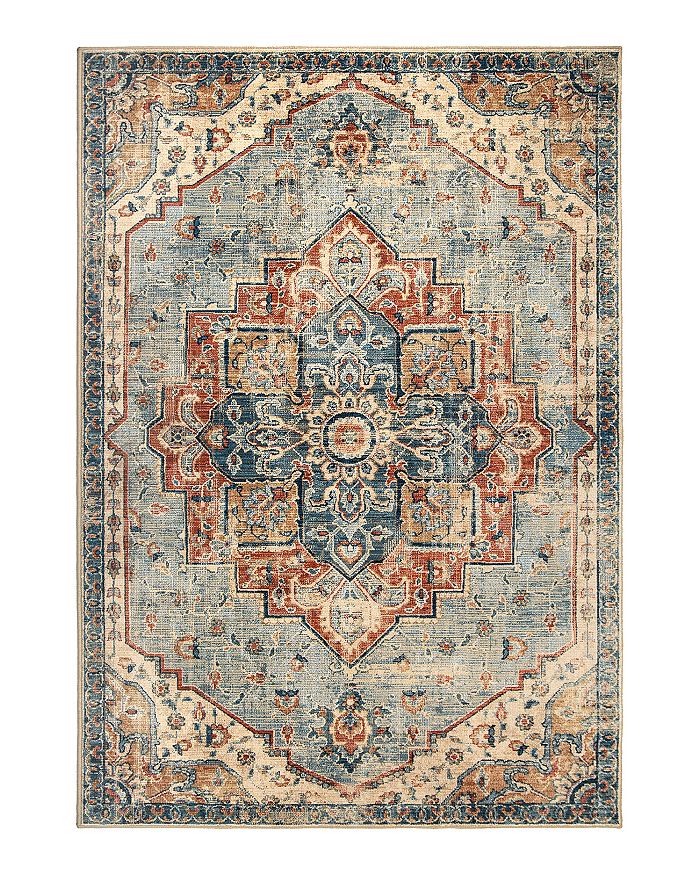 Shop Palmetto Living Orian Alexandria King Fisher Area Rug, 5'1 X 7'6 In Pale Blue