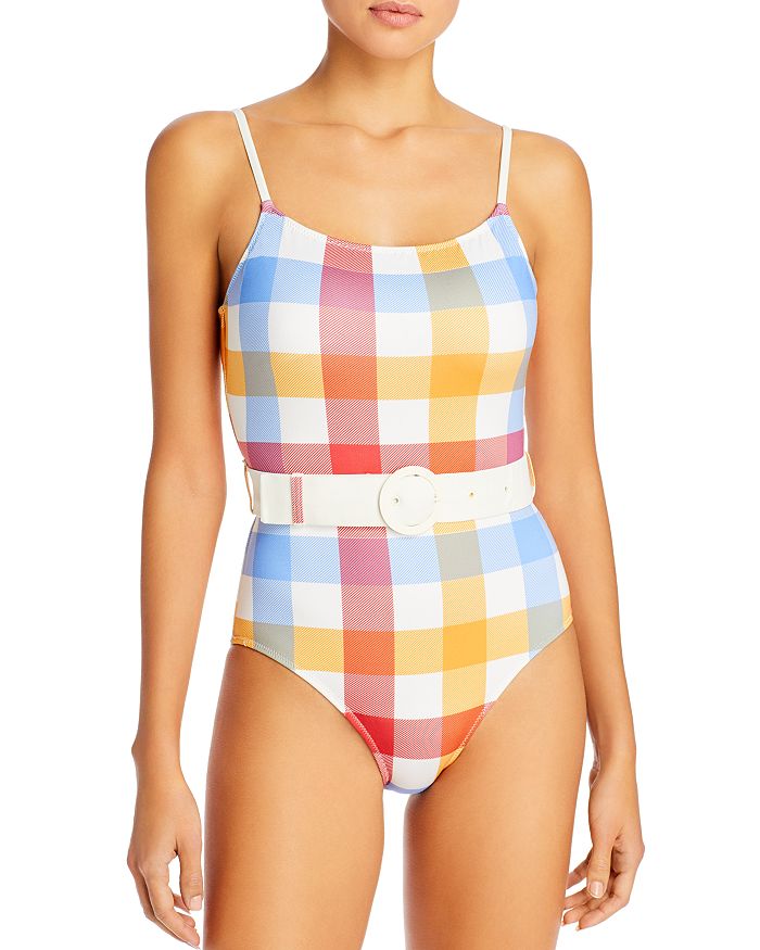 SOLID & STRIPED THE NINA STRIPED BELTED ONE PIECE SWIMSUIT,S014-4395SP1