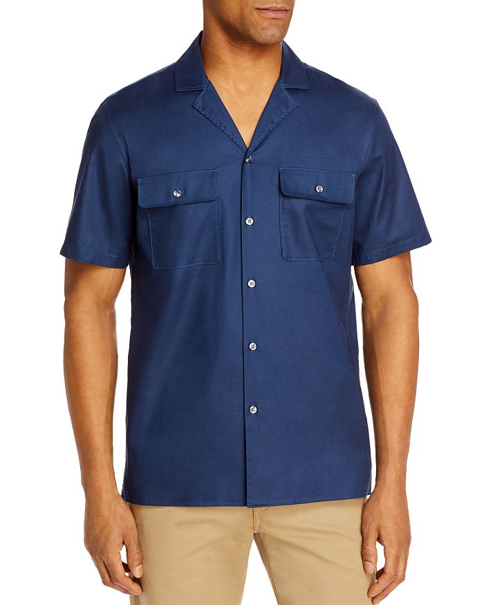Michael Kors CottonBlend Slim Fit Camp Shirt Bloomingdale's