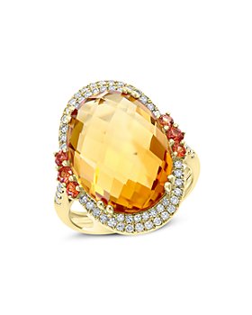 Bloomingdale's - Citrine & Diamond Statement Ring in 14K Yellow Gold - 100% Exclusive