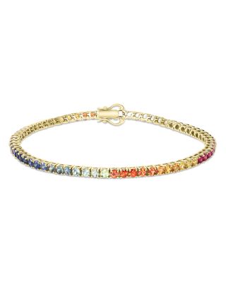 Bloomingdale's Fine Collection - Rainbow Sapphire Tennis Bracelet in 14K Yellow Gold - Exclusive