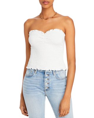 smocked strapless top