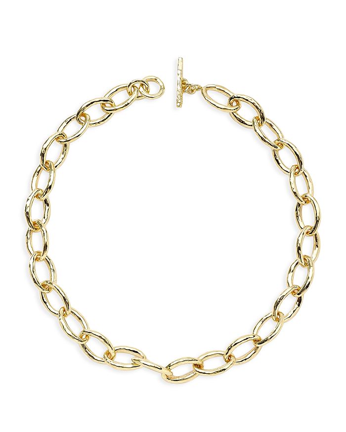 Shop Ippolita 18k Yellow Gold Hammered Bastille Link Chain Necklace, 18