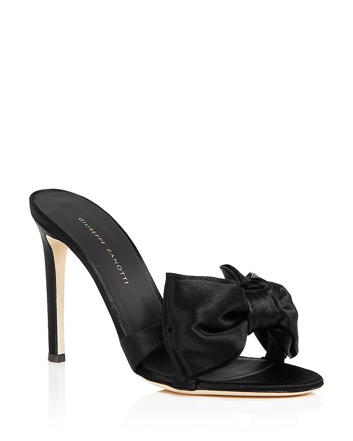Giuseppe Zanotti Women's Large Bow High-heel Slide Sandals In Nero