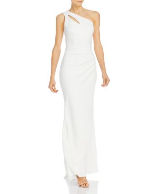 one shoulder evening gown