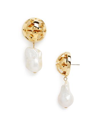 Tory Burch Miller Bubble & Baroque Pearl Drop Earrings | Bloomingdale's