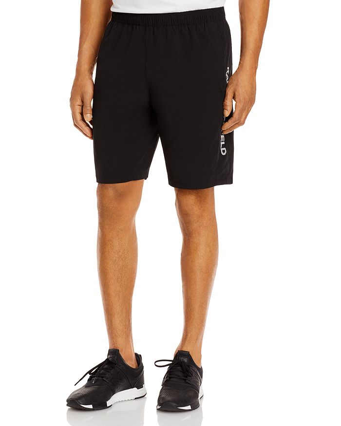Karl Lagerfeld Perforated-side Active Shorts In Black