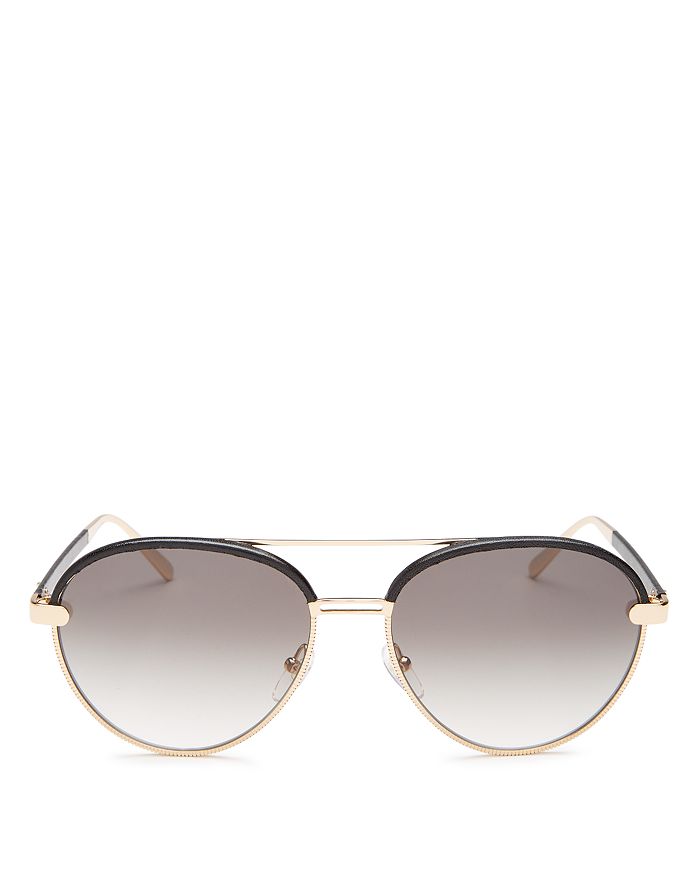 Ferragamo Women's Brow Bar Round Sunglasses, 59mm In Rose Gold/nude Gradient