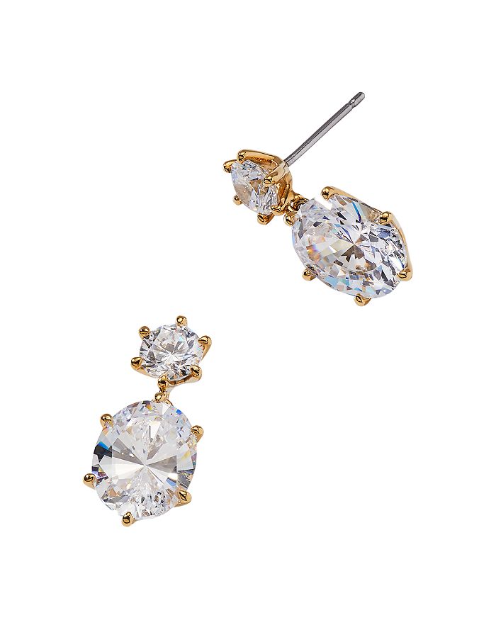 Nadri Nadi Frolic Cubic Zirconia Oval Drop Earrings In Gold