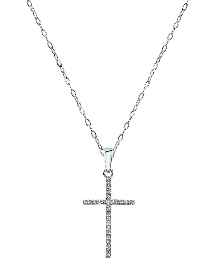 Bloomingdale's Marc & Marcella X  Diamond Cross Pendant Necklace In Sterling Silver, 16 - 100% Exclus
