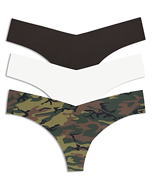 Commando Classic Thong, 3 Pack In Black/white/camo