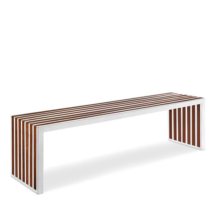Modway Gridiron Large Wood Inlay Bench Bloomingdale's