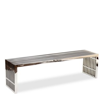 Modway - Gridiron Large Stainless Steel Bench