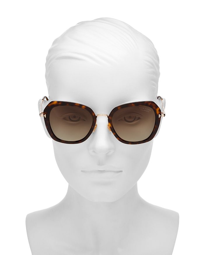 Tom Ford Women's Kenyan Polarized Geometric Sunglasses, 54mm In Havana ...