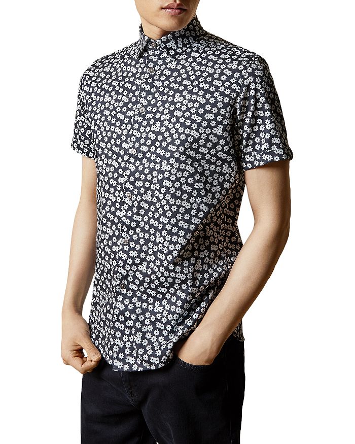 TED BAKER RELAX SLIM-FIT DAISY PRINT SHIRT,241806